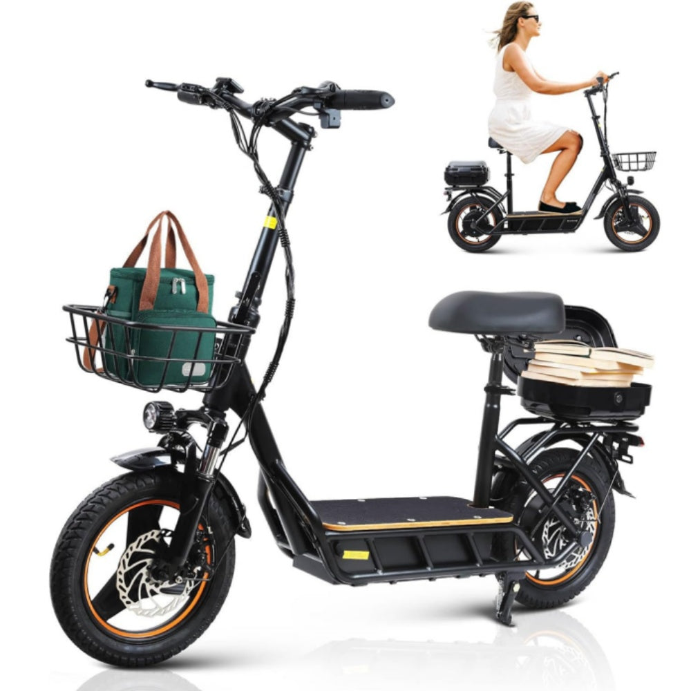 HONEYWHALE J14 14" Storage Box Commuting Electric Scooter with Seat 750W Motor 48V 18Ah Battery