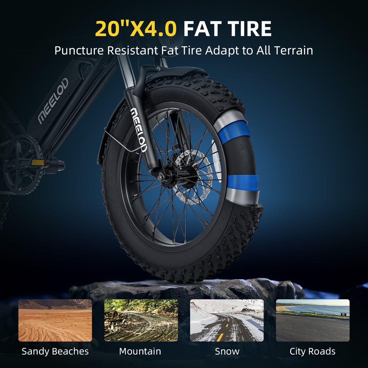 MEELOD DK200 20" Retro Moped Style Electric Bike 750W Motor 48V 13Ah BatteryㄗCA Version)