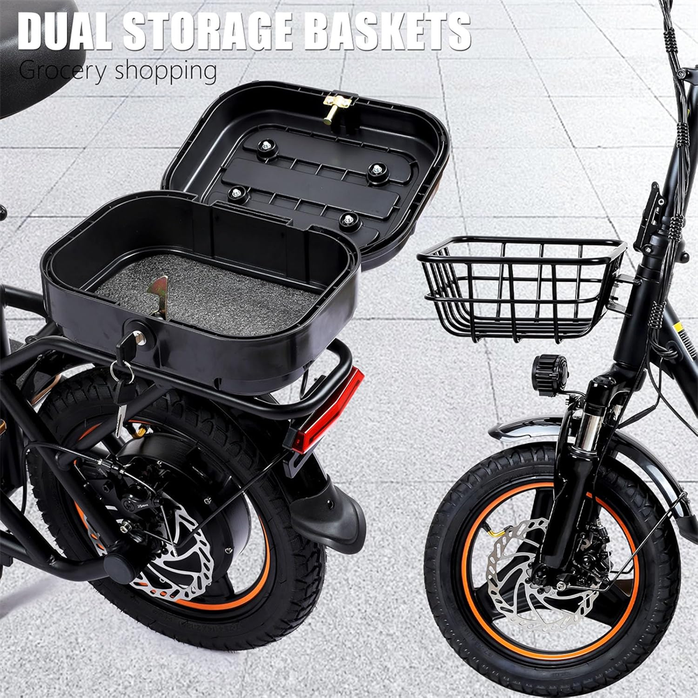 HONEYWHALE J14 14" Storage Box Commuting Electric Scooter with Seat 750W Motor 48V 18Ah Battery