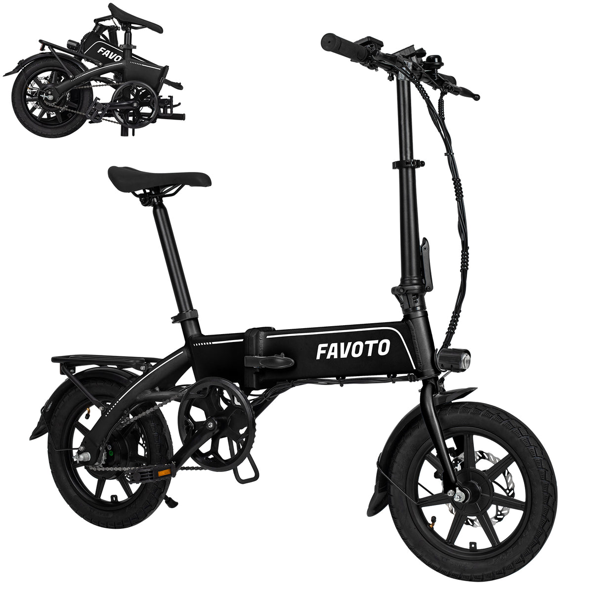 MEELOD S5 14" Mini Folding Electric Bike 500W Peak Motor 36V 10.4Ah Battery