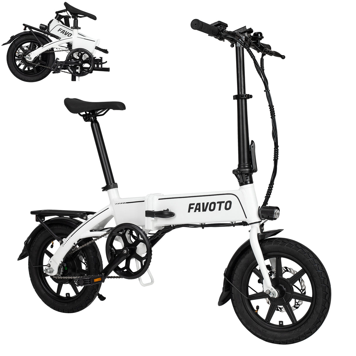 MEELOD S5 14" Mini Folding Electric Bike 500W Peak Motor 36V 10.4Ah Battery