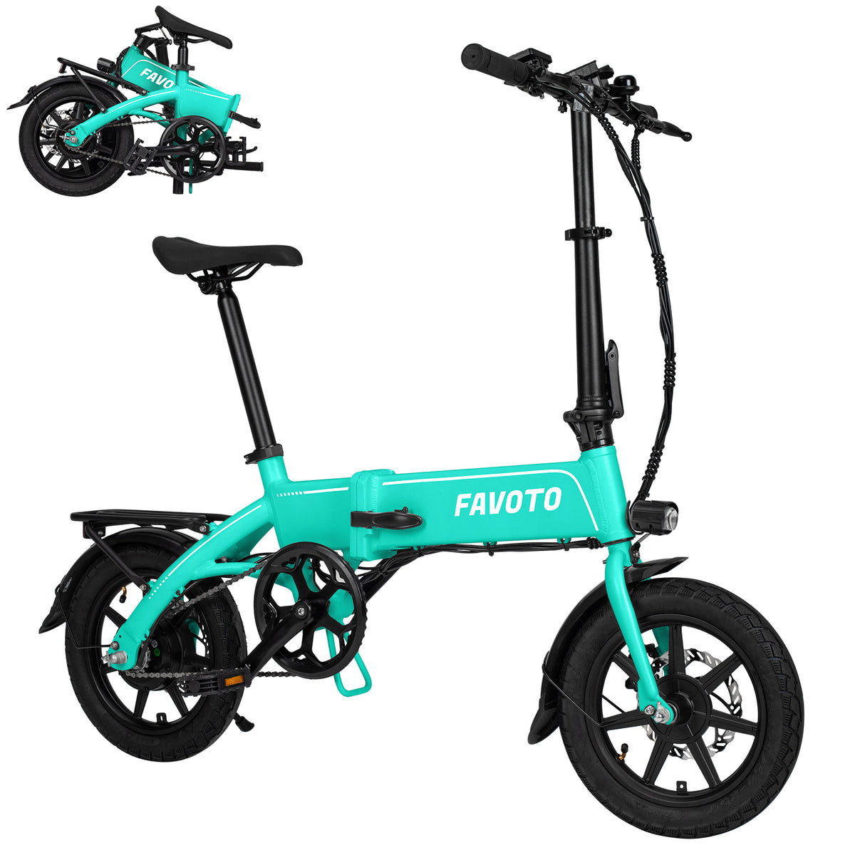MEELOD S5 14" Mini Folding Electric Bike 500W Peak Motor 36V 10.4Ah Battery