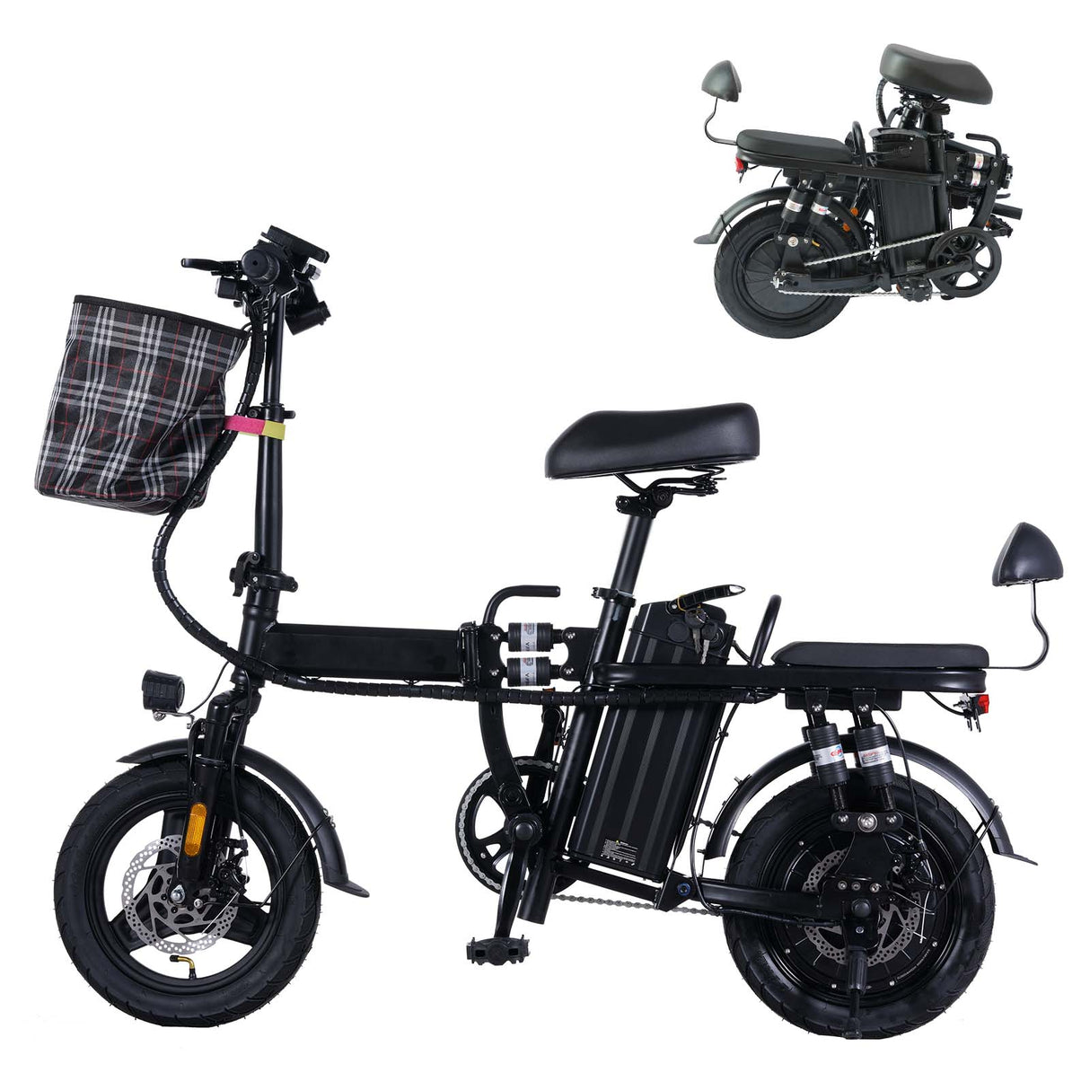 GLEERIDE A9 14" Mini Folding Electric Bike 750W Peak Motor 48V 15Ah Battery