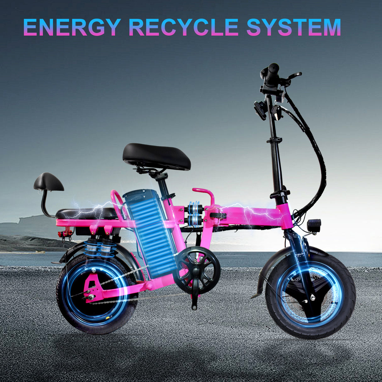 GLEERIDE A9 14" Mini Folding Electric Bike 750W Peak Motor 48V 20Ah Battery