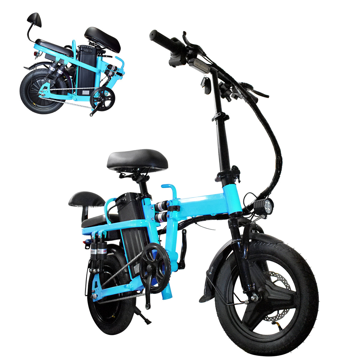 GLEERIDE A9 14" Mini Folding Electric Bike 750W Peak Motor 48V 20Ah Battery