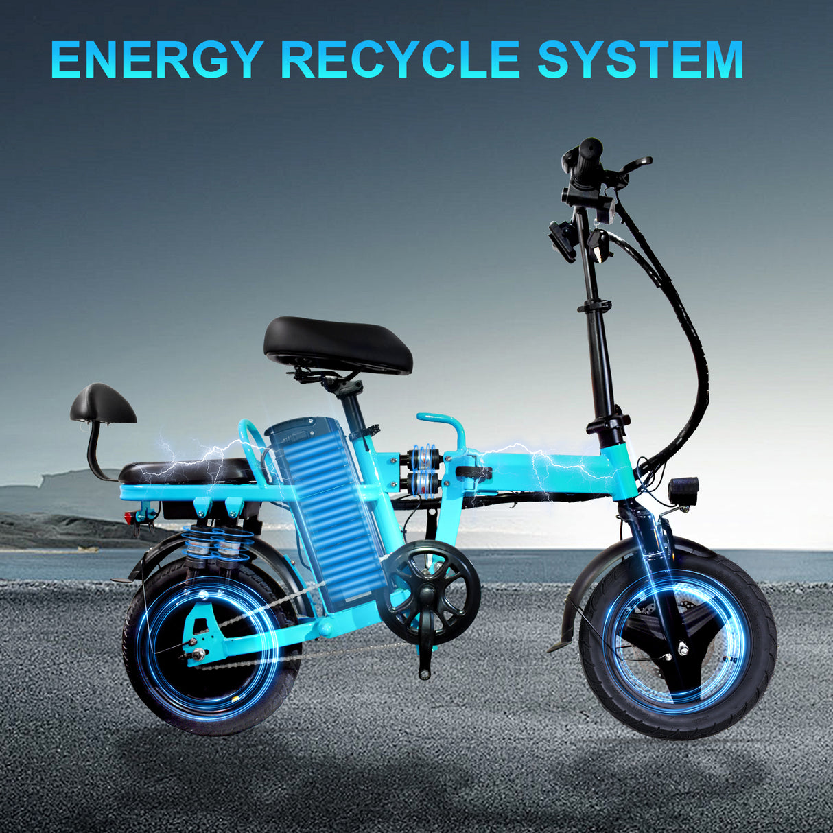 GLEERIDE A9 14" Mini Folding Electric Bike 750W Peak Motor 48V 20Ah Battery