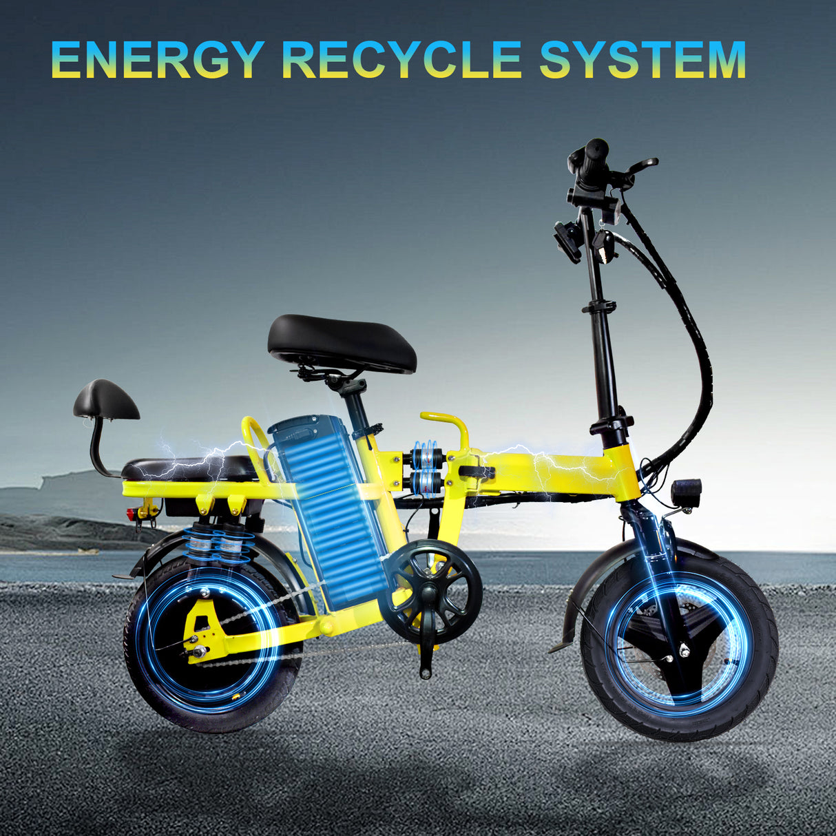GLEERIDE A9 14" Mini Folding Electric Bike 750W Peak Motor 48V 20Ah Battery
