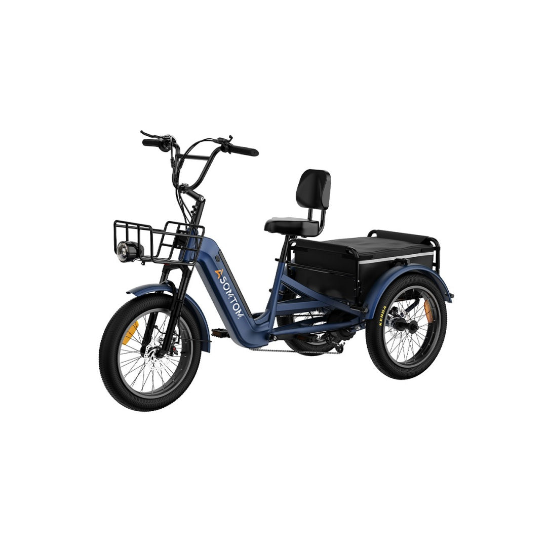 ASOMTOM WHALE 2.0 24" High-Capacity Durable Electric Trike 500W Motor 48V 20Ah Battery