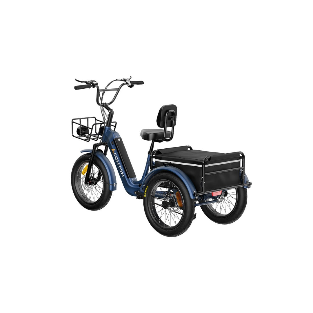 ASOMTOM WHALE 2.0 24" High-Capacity Durable Electric Trike 500W Motor 48V 20Ah Battery