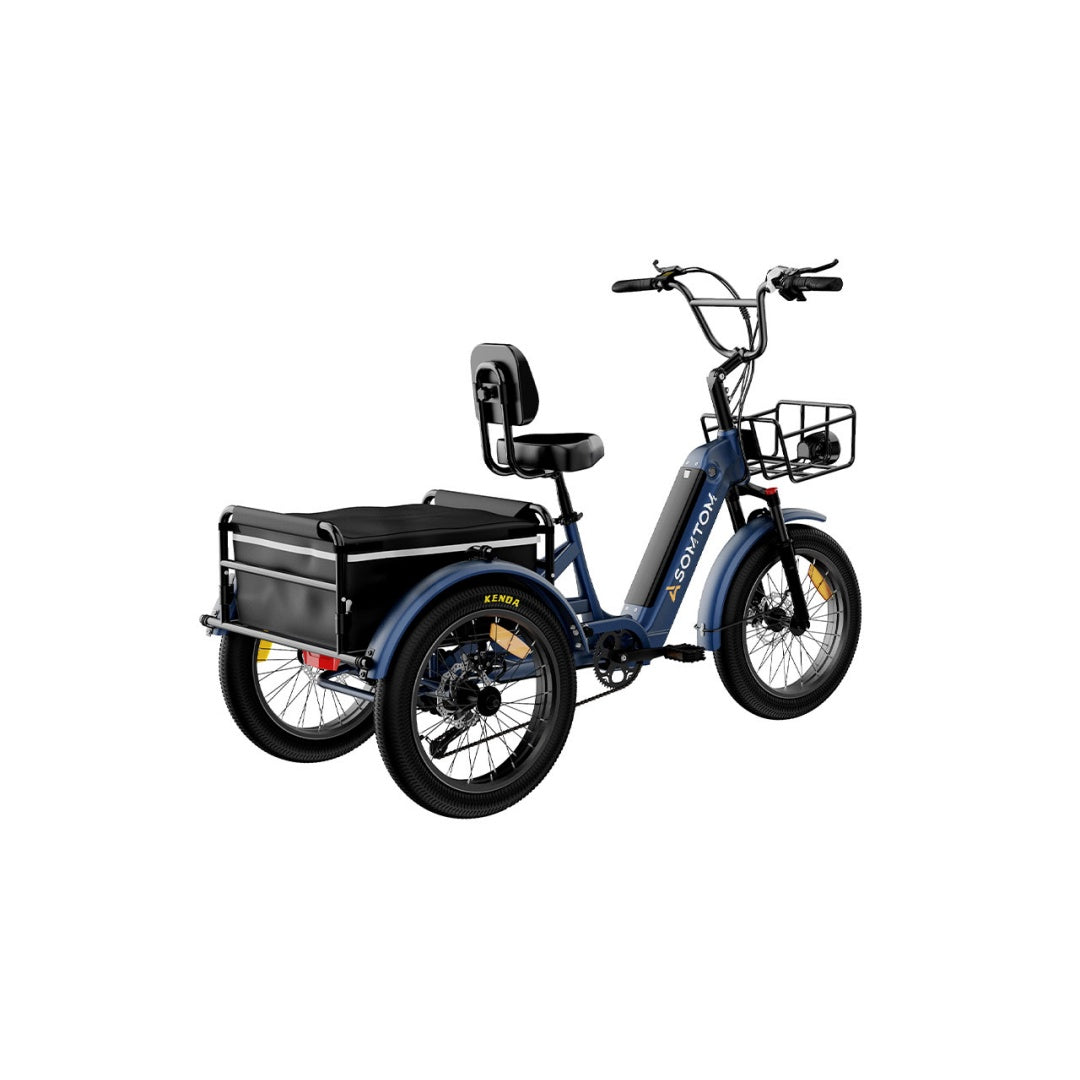 ASOMTOM WHALE 2.0 24" High-Capacity Durable Electric Trike 500W Motor 48V 20Ah Battery