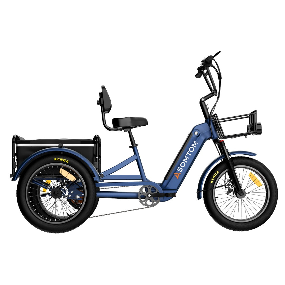 ASOMTOM WHALE 2.0 24" High-Capacity Durable Electric Trike 500W Motor 48V 20Ah Battery