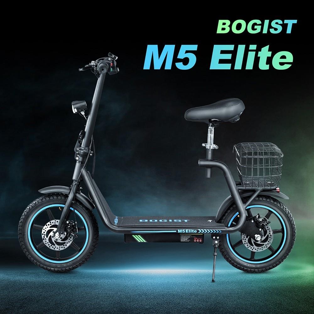 BOGIST M5 Elite 14'' Scooter Électrique 500W Moteur 48V 13Ah Siège et Transporteur