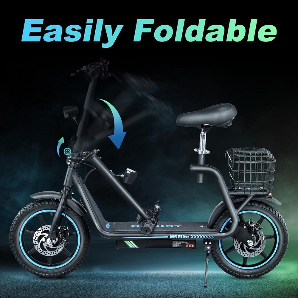 BOGIST M5 Elite 14'' Scooter Électrique 500W Moteur 48V 13Ah Siège et Transporteur