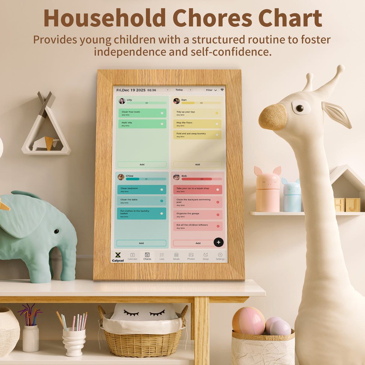 CALYCAL NB55 10.1" Wall Mounted Digital Calendar Free Subscription & Recording Function