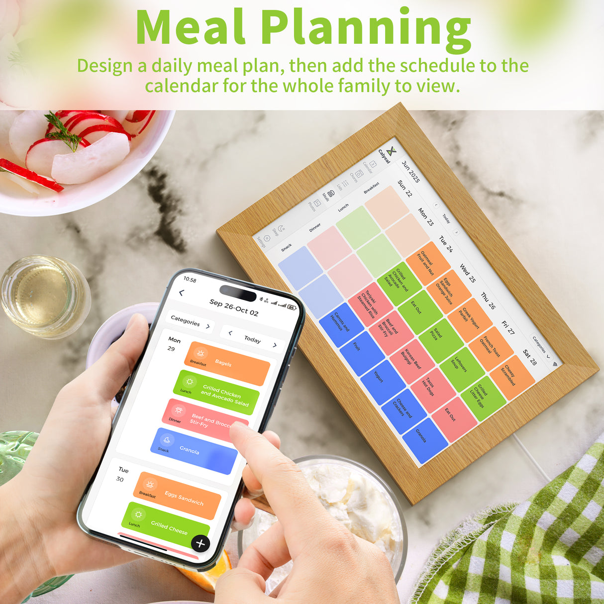 CALYCAL NB55 10.1" Wall Mounted Digital Calendar Free Subscription & Recording Function