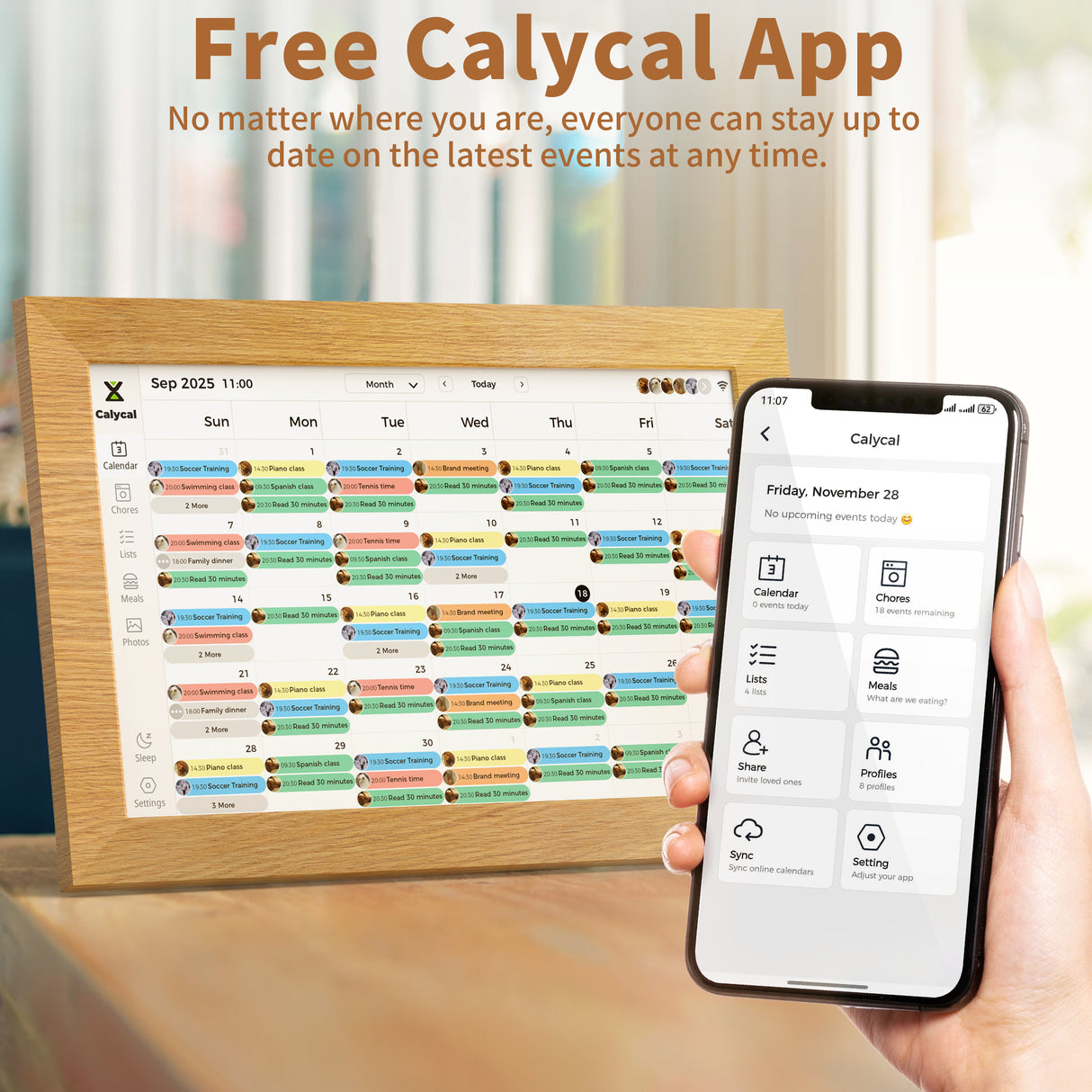 CALYCAL NB55 10.1" Wall Mounted Digital Calendar Free Subscription & Recording Function