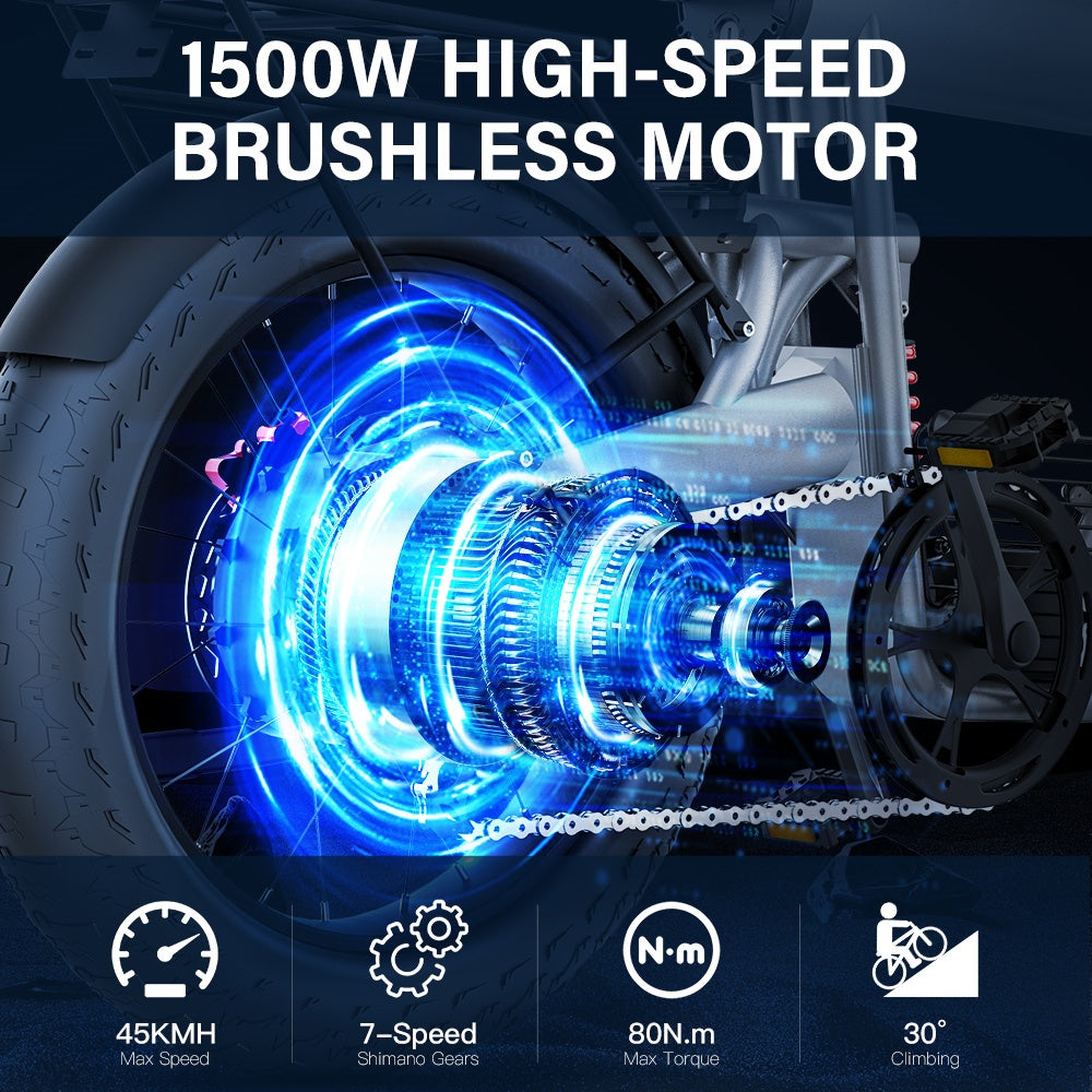 COSWHEEL T20 20" Off Road Electric Bike 1000W Motor 48V 20Ah Battery