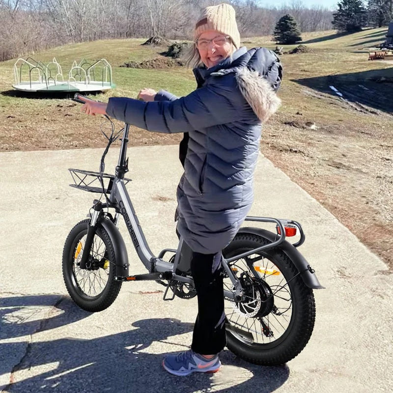 COSWHEEL Y20L 20" Step-Thru Folding Electric Bike 500W Motor 48V 15Ah Battery
