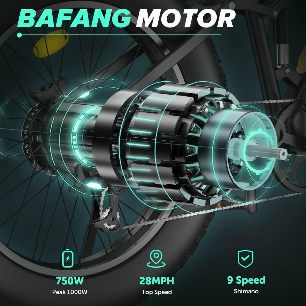 CYCROWN Ultra 26" Fat Tire Electric Mountain Bike 1000W Motor 48V 15Ah Battery