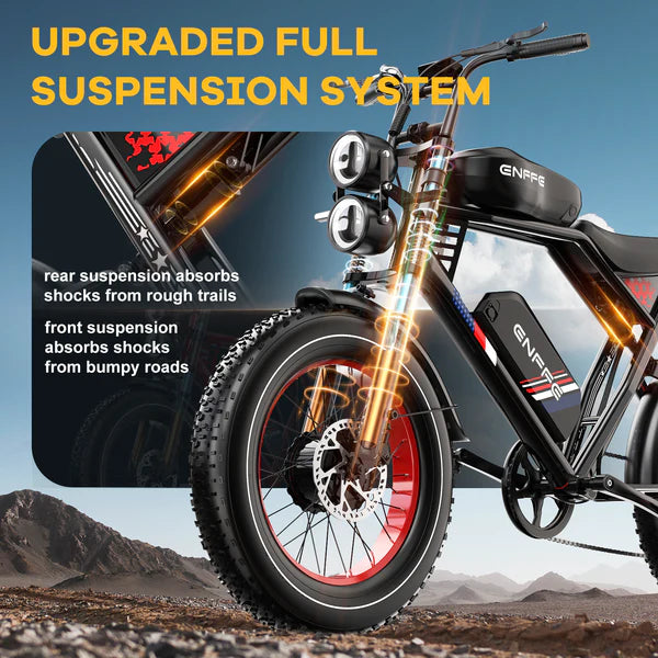 ENFFE EAES-2D Ultra 20" Off Road Electric Bike 3000W Dual Motor 48V 45Ah Dual Battery