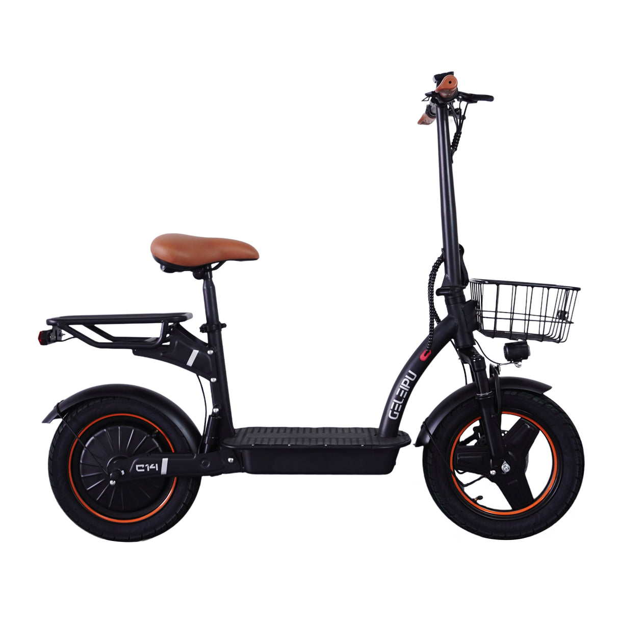 GELEIPU C14 14"Electric Scooter 500W Motor 48V 17.5Ah Seat and Cargo Carrier
