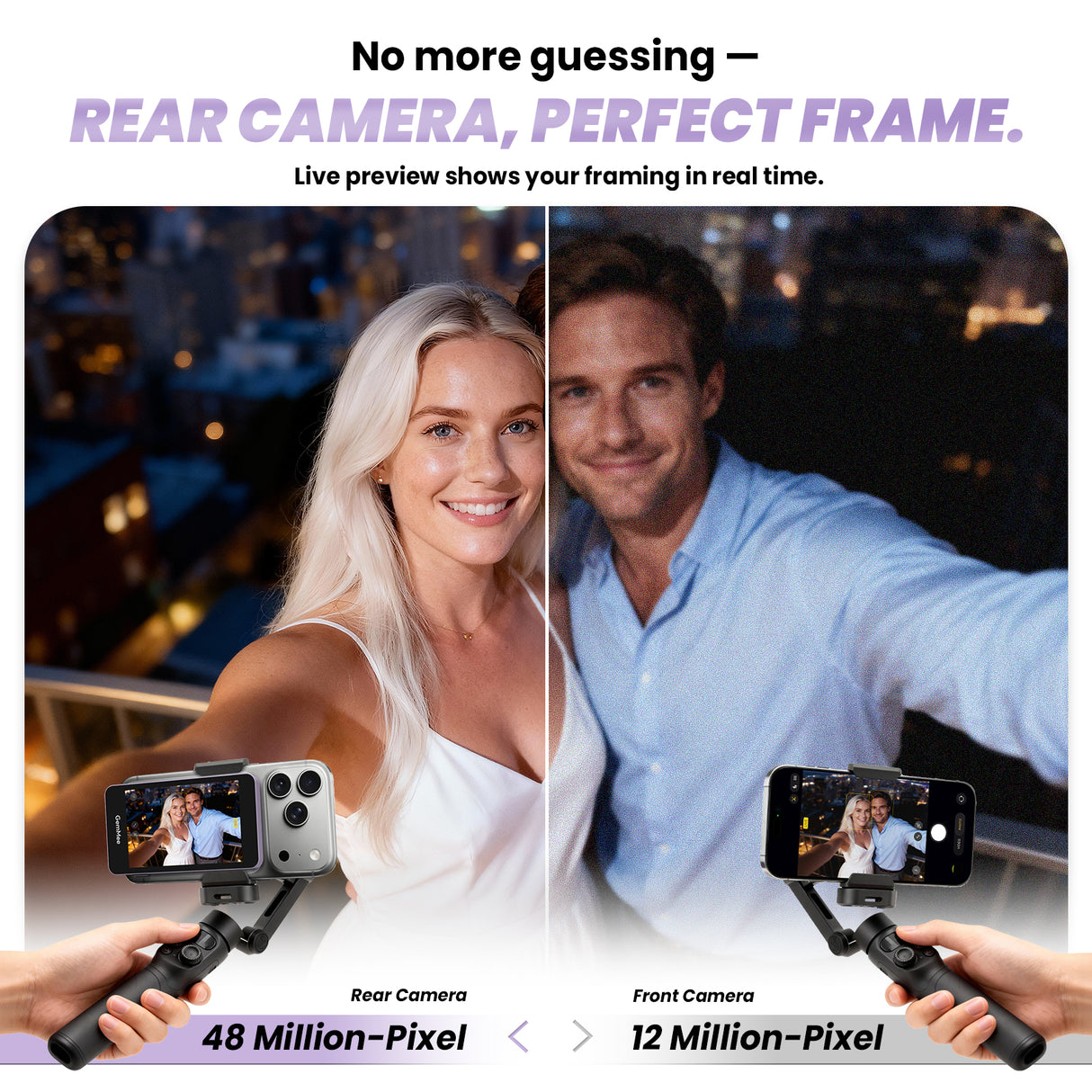 GEMMEE G100 Selfie Monitor with Stand 3000mAh Battery 3.97" Screen for iPhone/Android