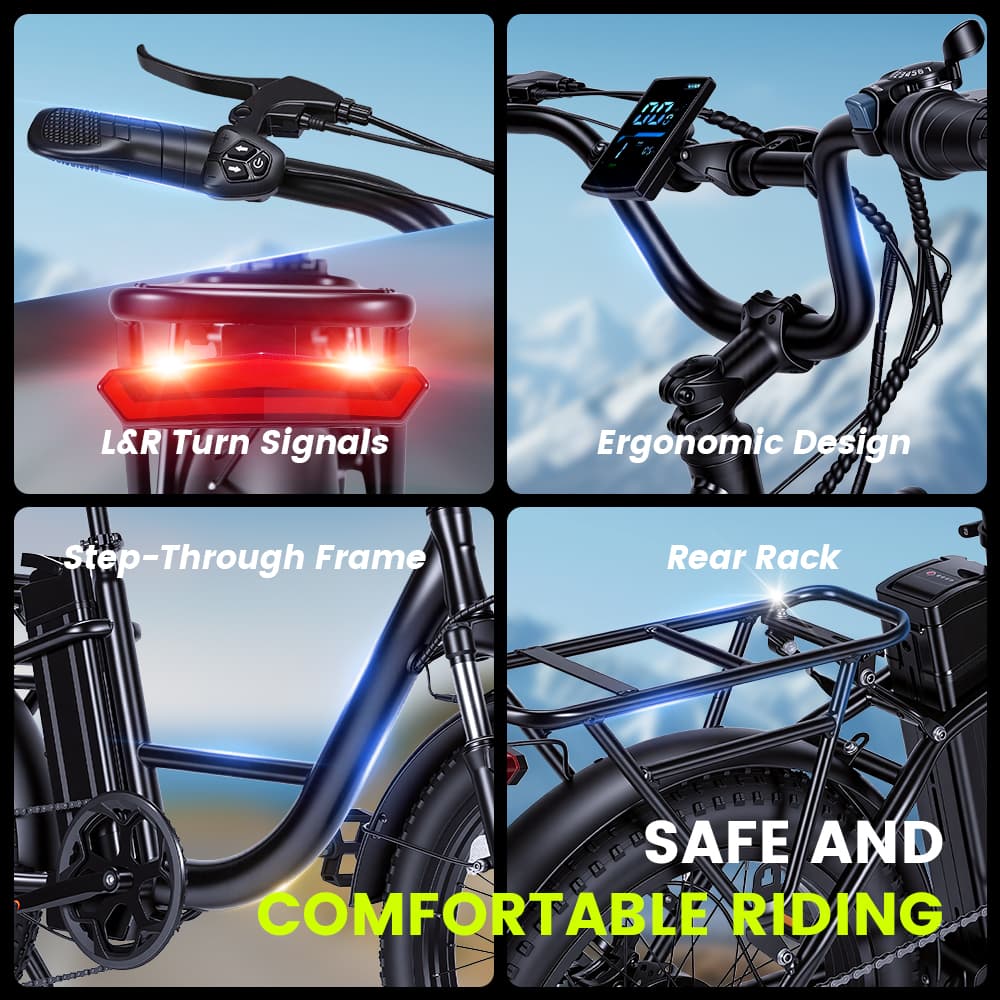 GLEERIDE EC540 20" Electric City Bike Peak 1000W Motor 48V 15Ah Battery