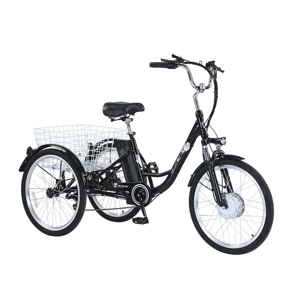GOGOBEST GF100 24" Electric City Tricycle Cargo Ebike 350W Motor 36V 20Ah Battery