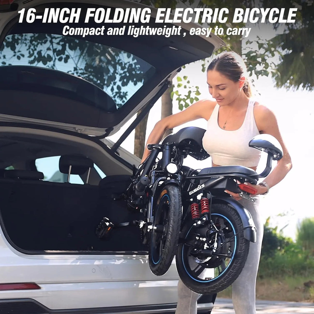 GUGOIS G16 16" Mini Folding Electric Bike 500W Motor 48V 15Ah Battery