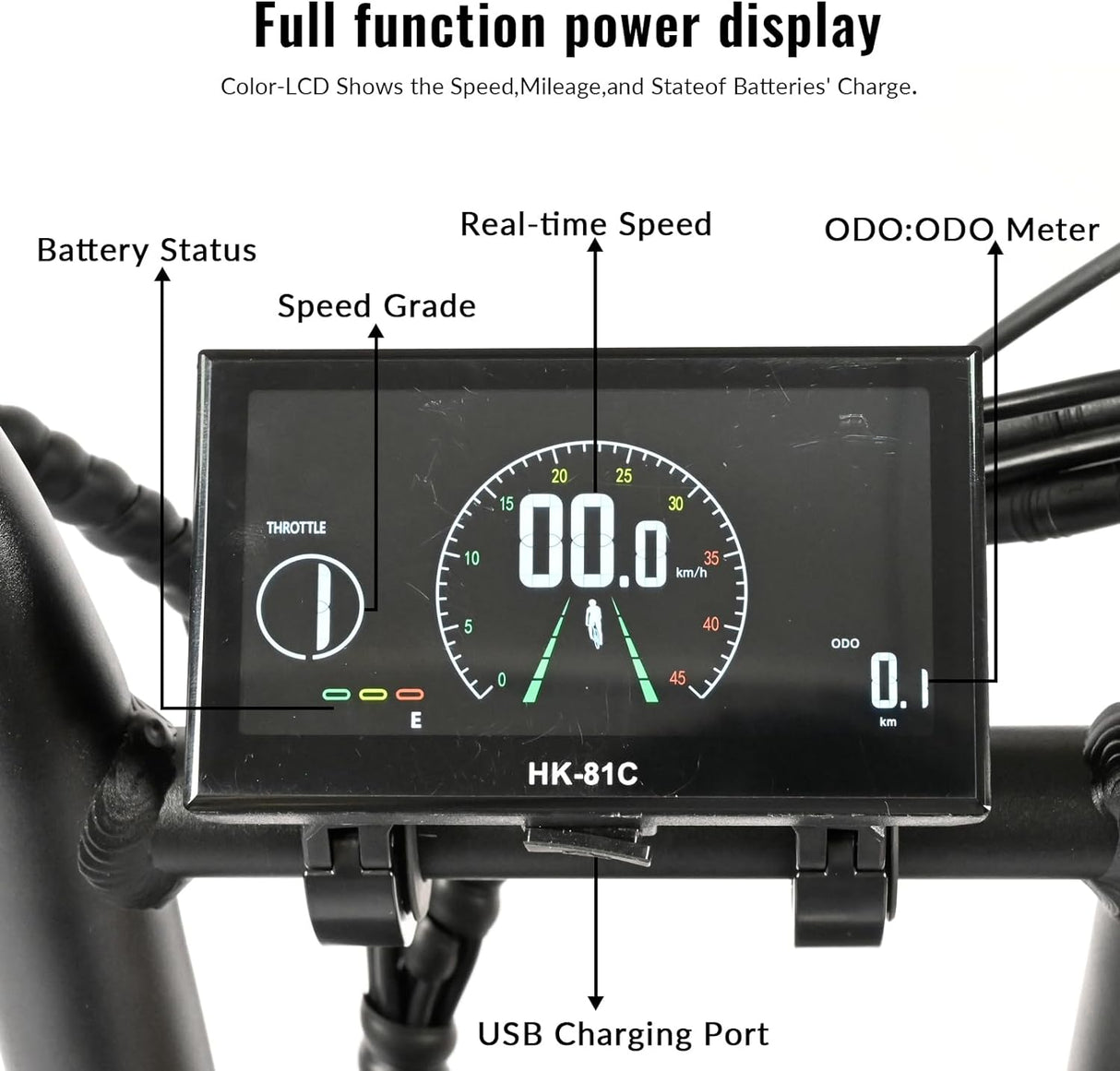 BAOLUJIE DP2033 ebike color-LCD full function power display