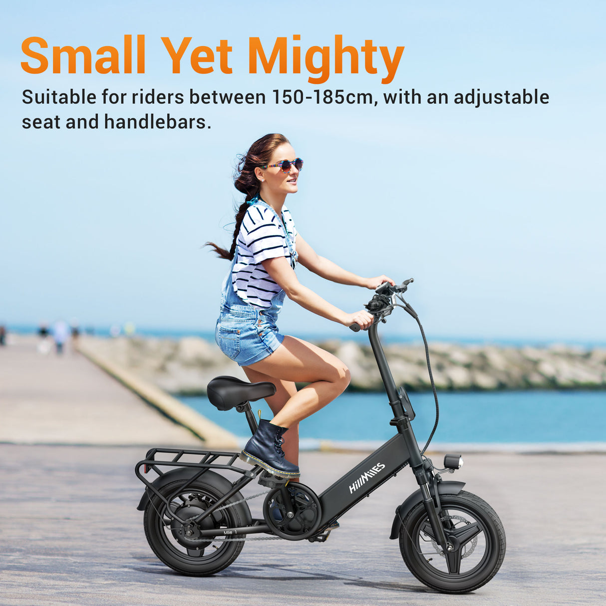 HILLMILES Mile 1 14" Step-through E-bike For Women 250W Motor 36V 10.4Ah Battery