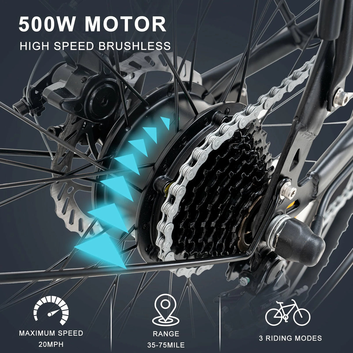 HITWAY BK27M 28" Electric Mountain Bike 500W Motor 36V 15Ah Battery