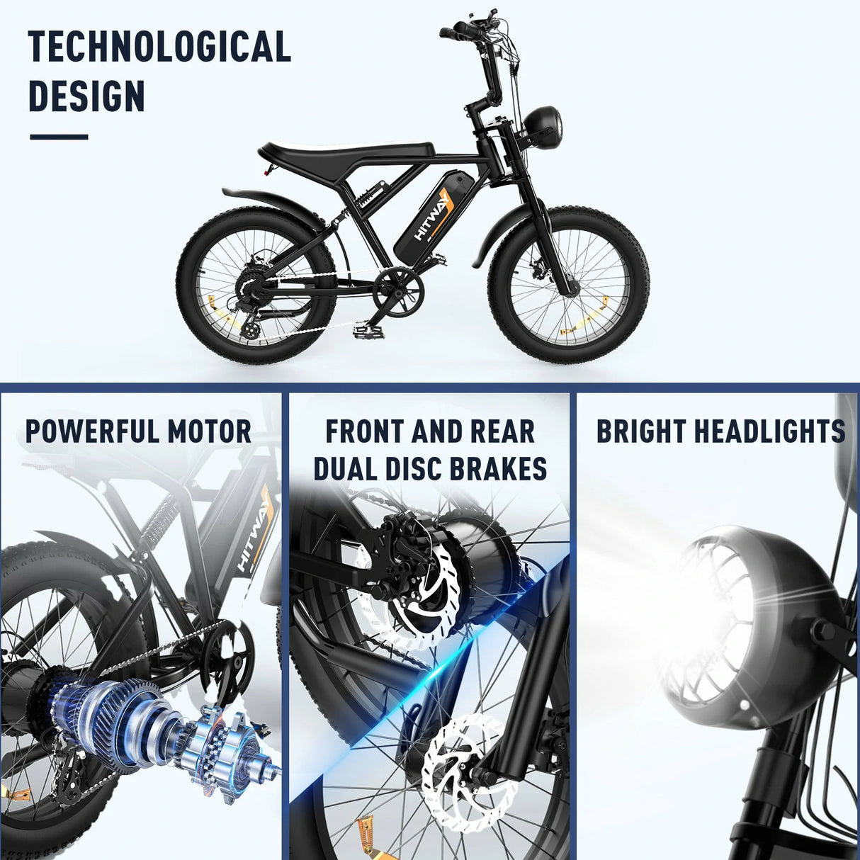 HITWAY BK29M 20" Off Road Electric Bike 750W Motor 48V 15Ah Battery