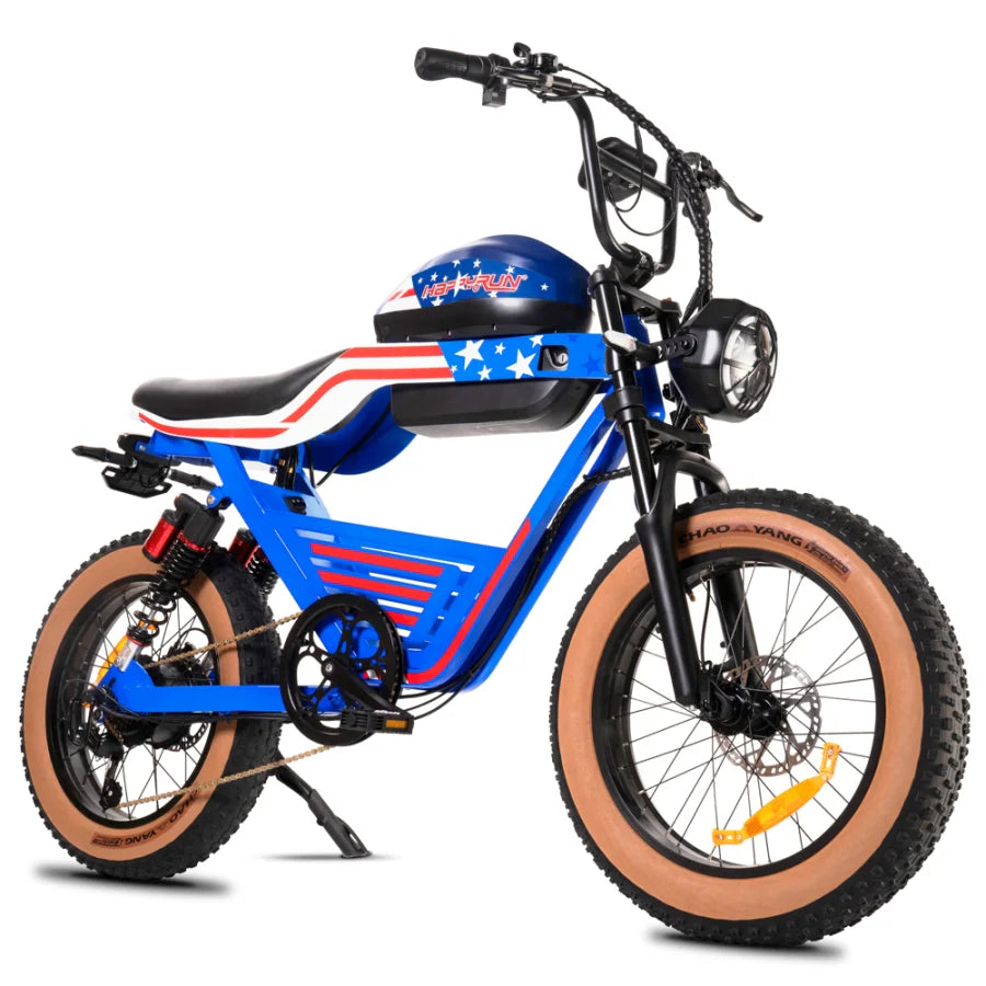 HAPPYRUN G100 Fat Tire Electric Bikes 2000W Peak Motor 38Ah Dual Batteries