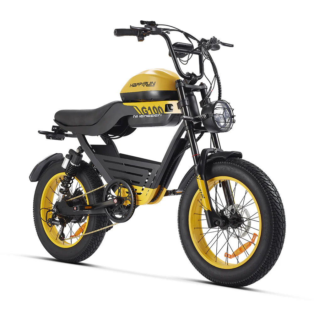 HAPPYRUN G100 Fat Tire Electric Bikes 2000W Peak Motor 38Ah Dual Batteries