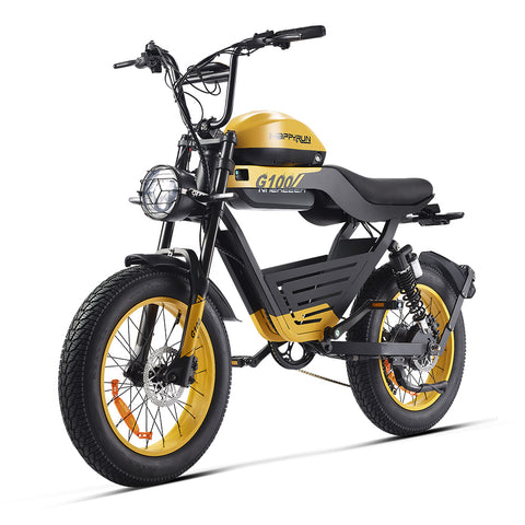 HAPPYRUN G100 Fat Tire Electric Bikes 2000W Peak Motor 38Ah Dual Batteries