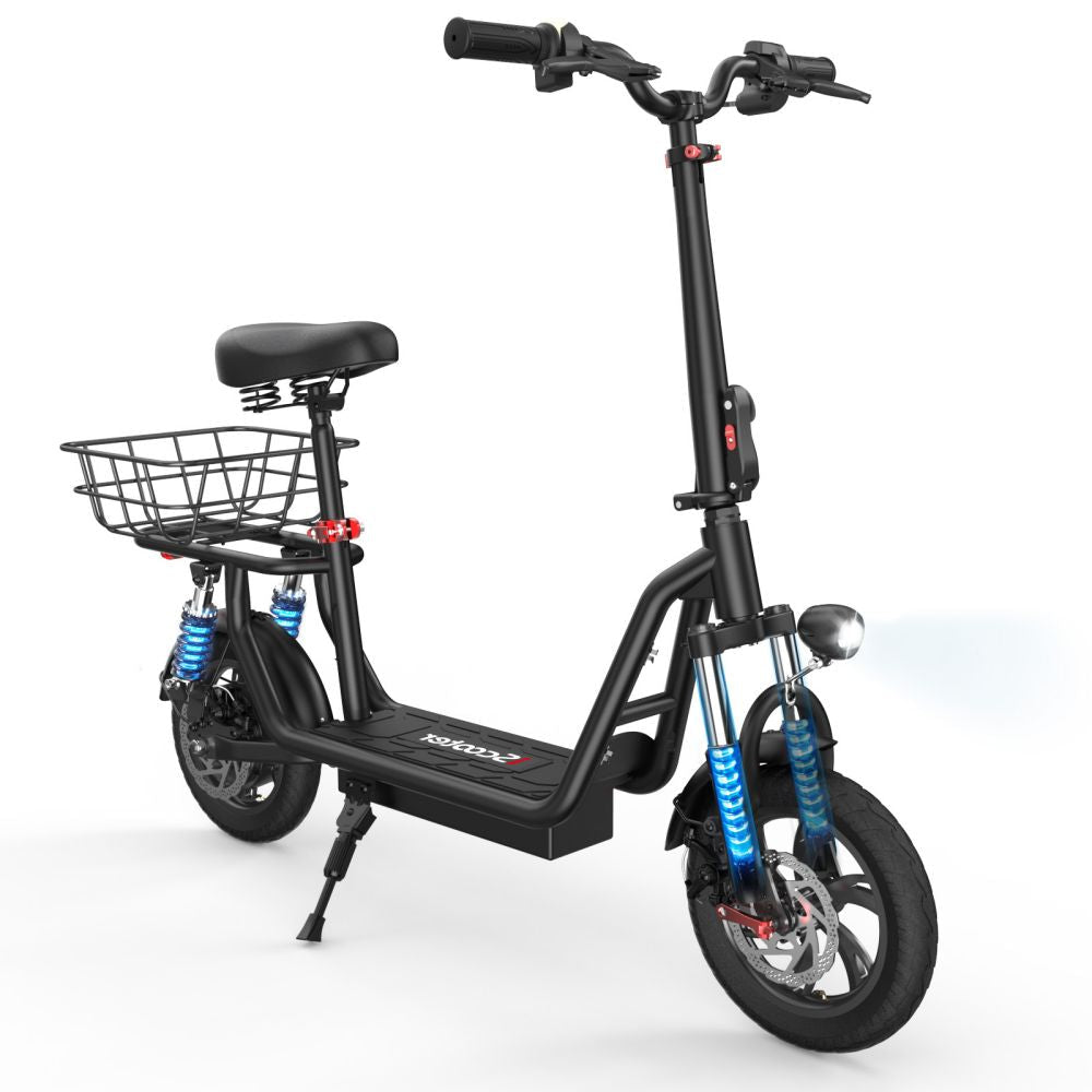 ISCOOTER I12 12" Commuter Electric Scooter With Seat & Carry Basket 500W Motor 36V 7.5Ah Battery