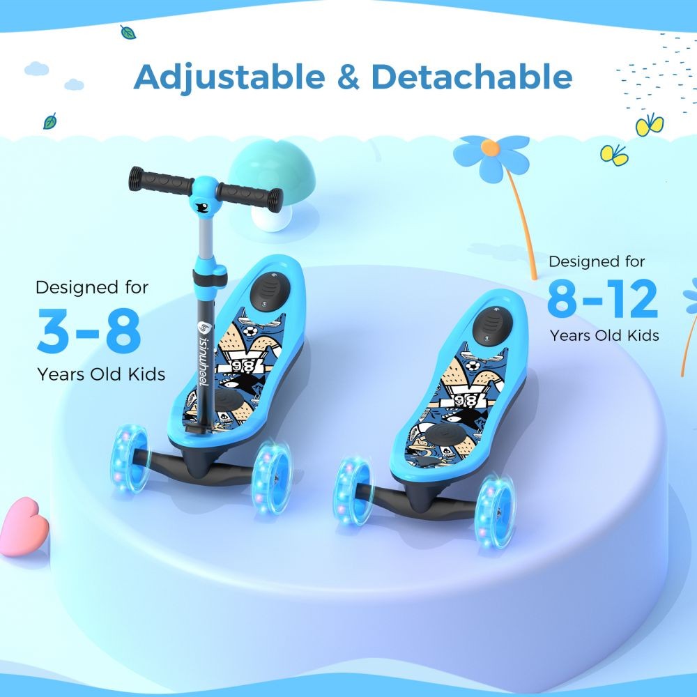 ISINWHEEL Mini Pro Kids 3 Wheel Electric Scooter 60W Motor 12.8-14.6V 5Ah Battery (2 IN 1 Designㄘ