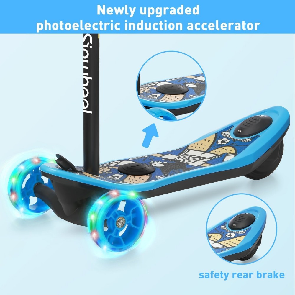 ISINWHEEL Mini Pro Kids 3 Wheel Electric Scooter 60W Motor 12.8-14.6V 5Ah Battery (2 IN 1 Designㄘ