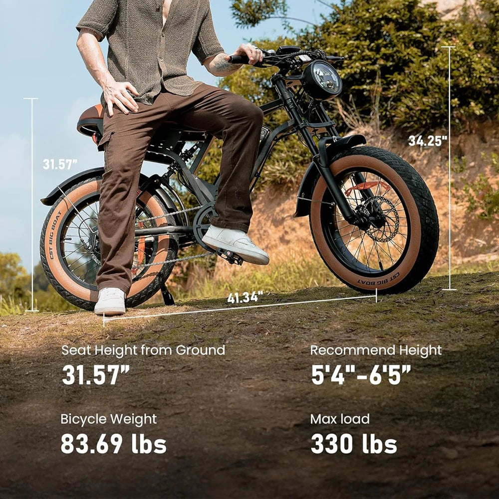 ISINWHEEL R6 20" Off Road Electric Bike 1500W Motor 48V 13Ah Battery