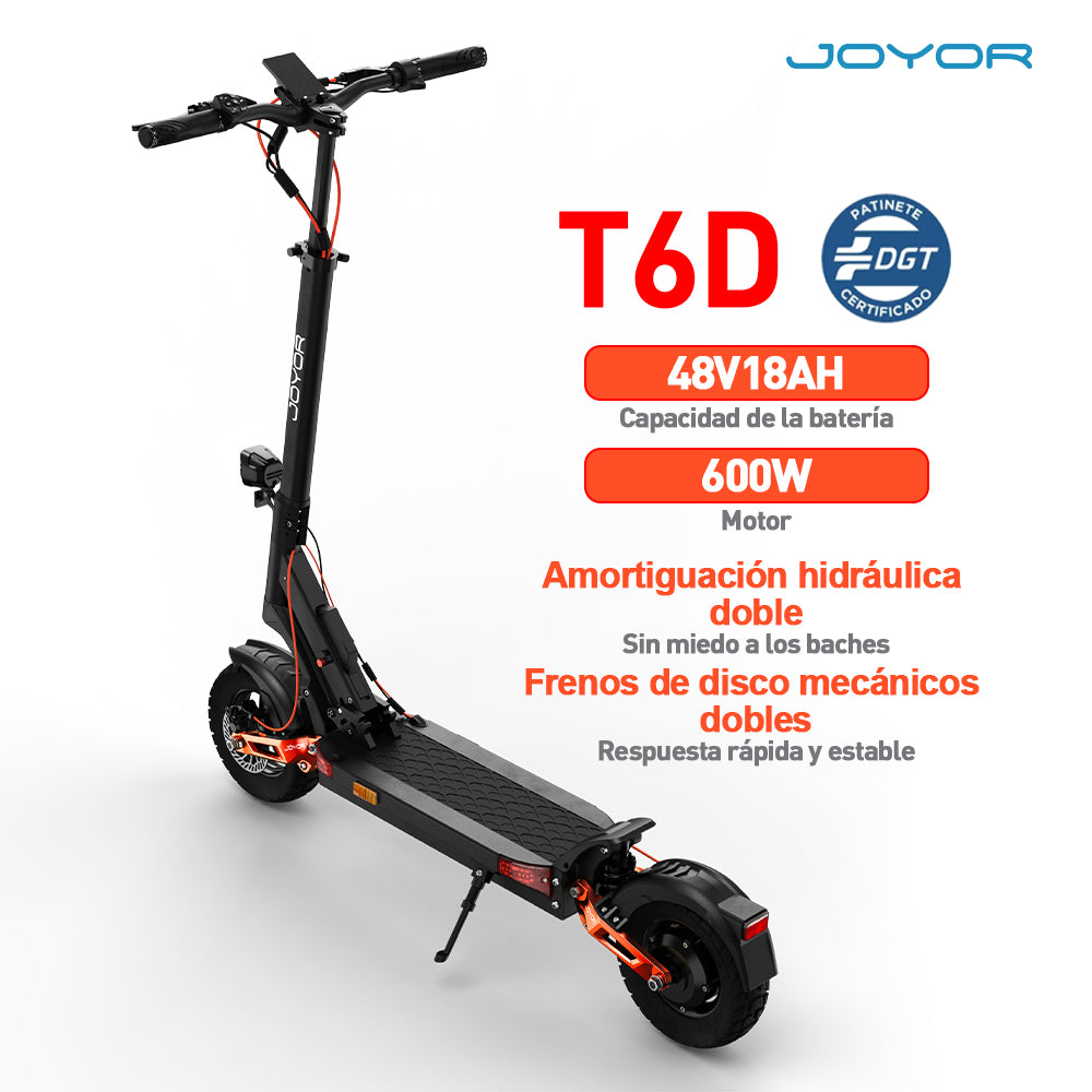 JOYOR T6D 10" Off-Road E-Scooter 600W Motor 48V 18Ah Battery (DGT)