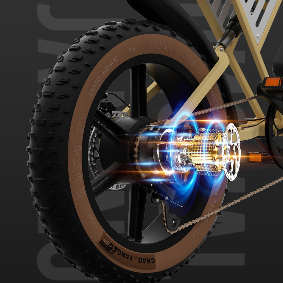 JANSNO X70 20" Fat Tires Electric Bikes 750W Motor 48V 14Ah+20Ah Dual Battery