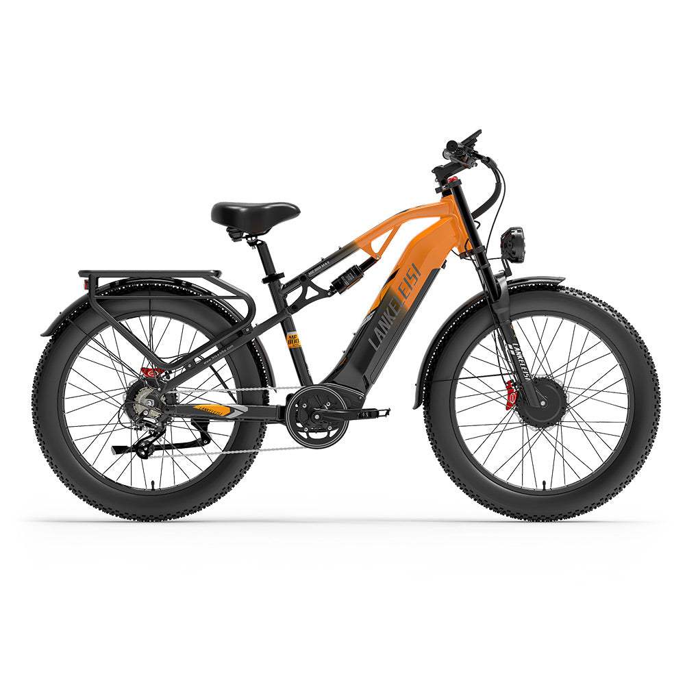 LANKELEISI MG800MAX 26∪ Fat Tires All Terrain Electric Bike 2*1000W Dual Motor 48V 20Ah Battery