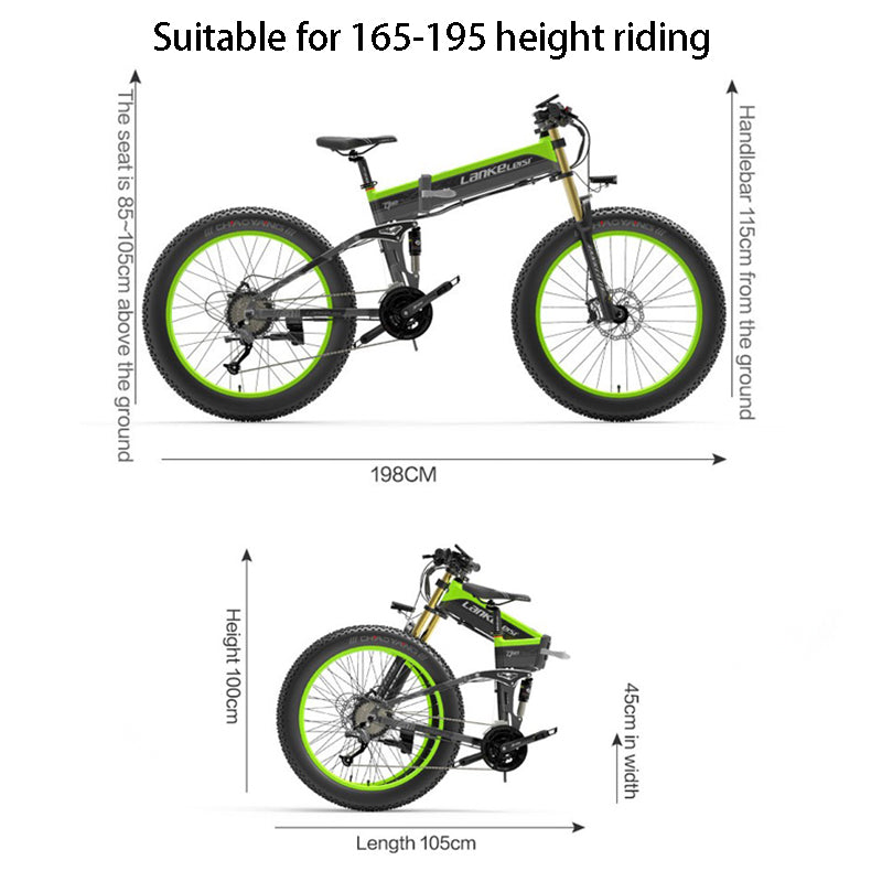 LANKELEISI XT750 PLUS 26" Mountain E-Bike 1000W Motor 48V 17.5Ah Battery