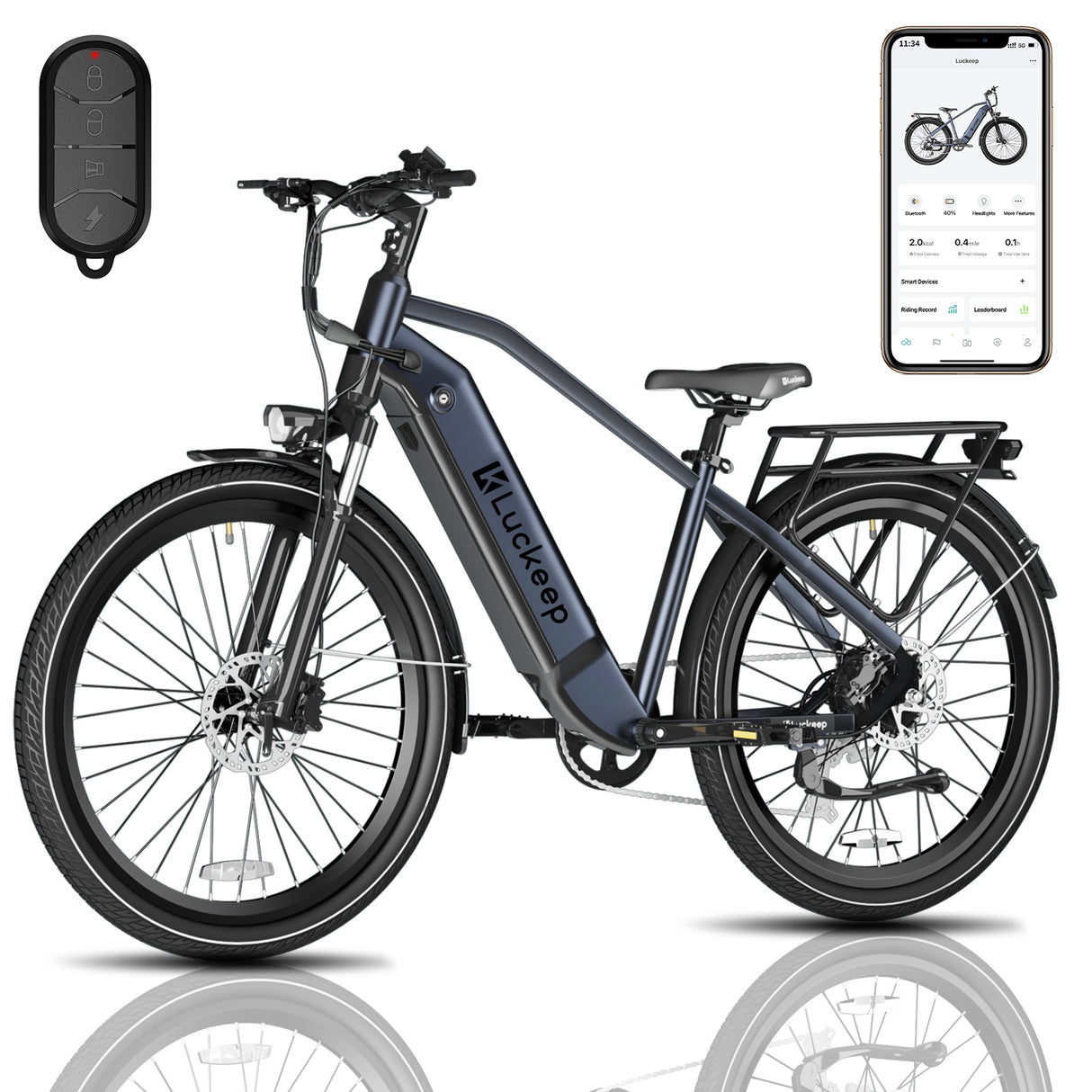 LUCKEEP X2 27.5" Step-Over Commuter Electric Bike 750W(1200W Peak) Motor 48V 20Ah Battery