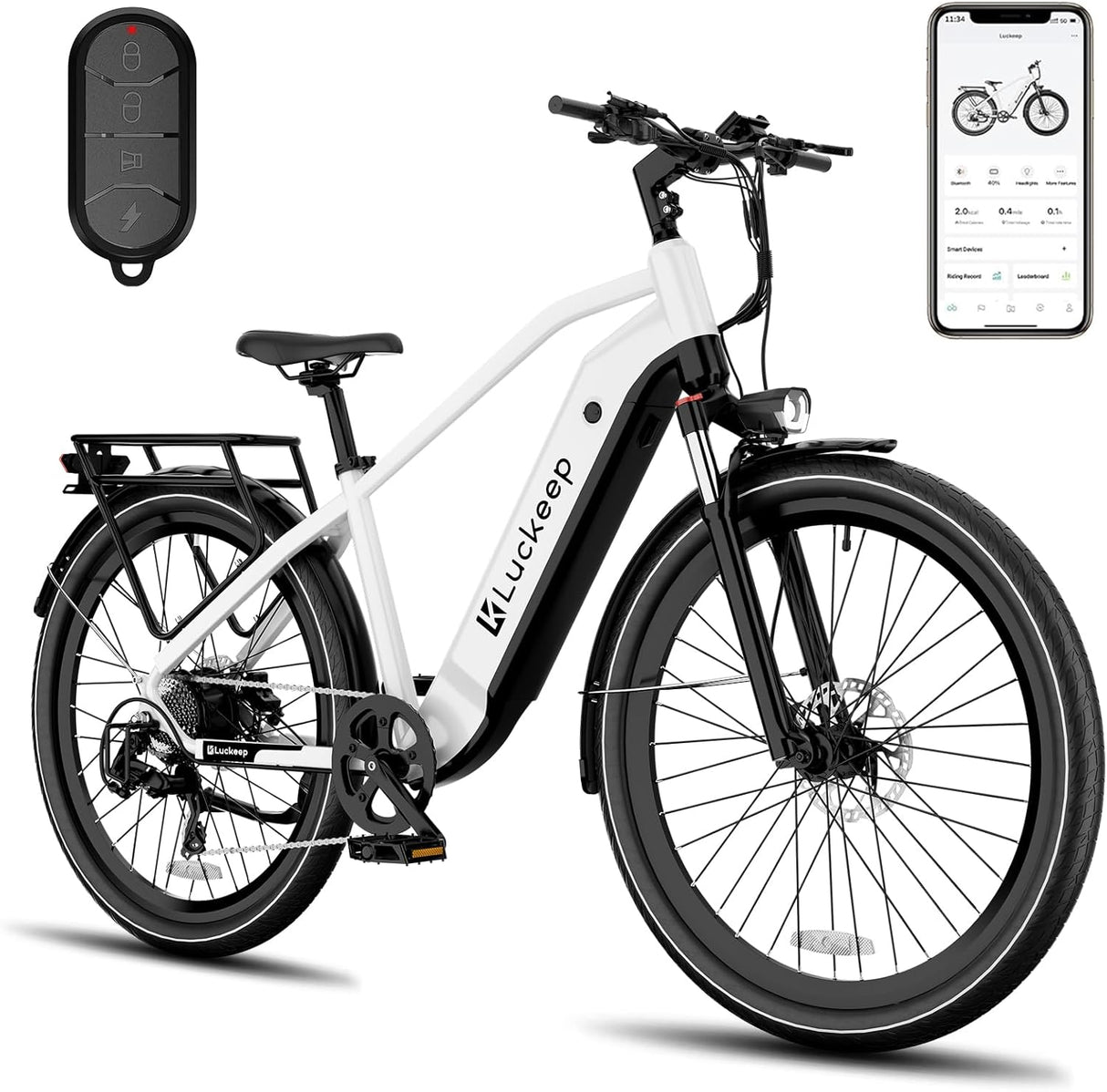 LUCKEEP X2 27.5" Step-Over Commuter Electric Bike 750W(1200W Peak) Motor 48V 20Ah Battery