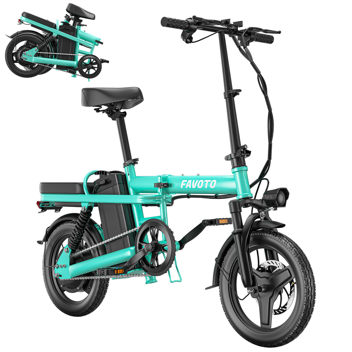 MEELOD Z9-1 14" Mini Folding Electric Bike 750W Peak Motor 48V 10.4Ah Battery