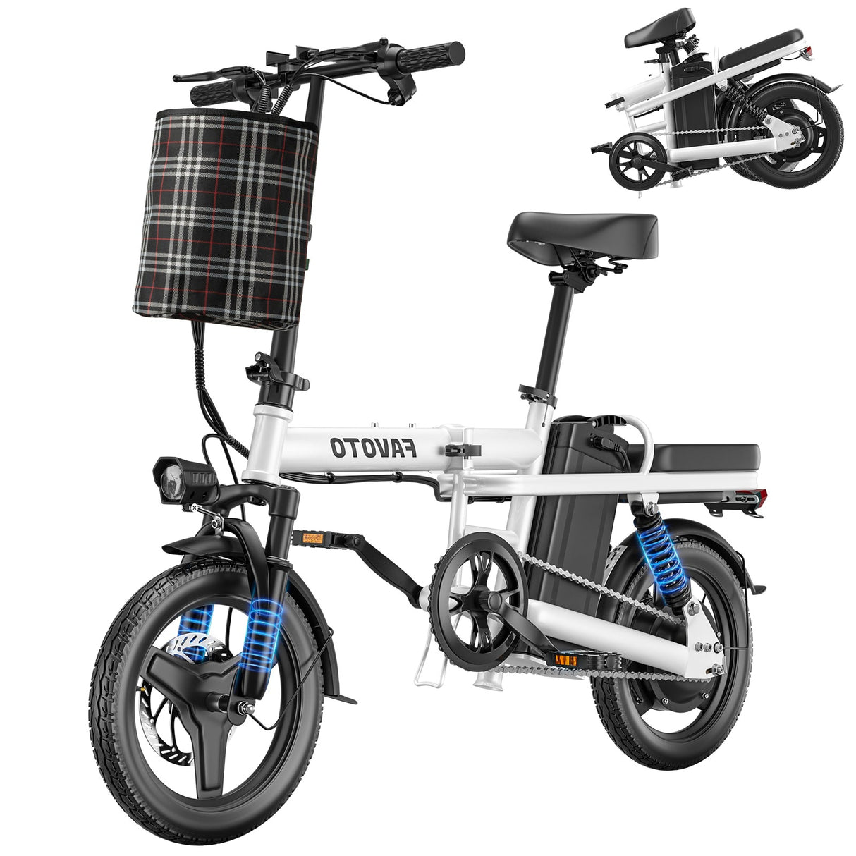 MEELOD Z9-1 14" Mini Folding Electric Bike 750W Peak Motor 48V 10.4Ah Battery