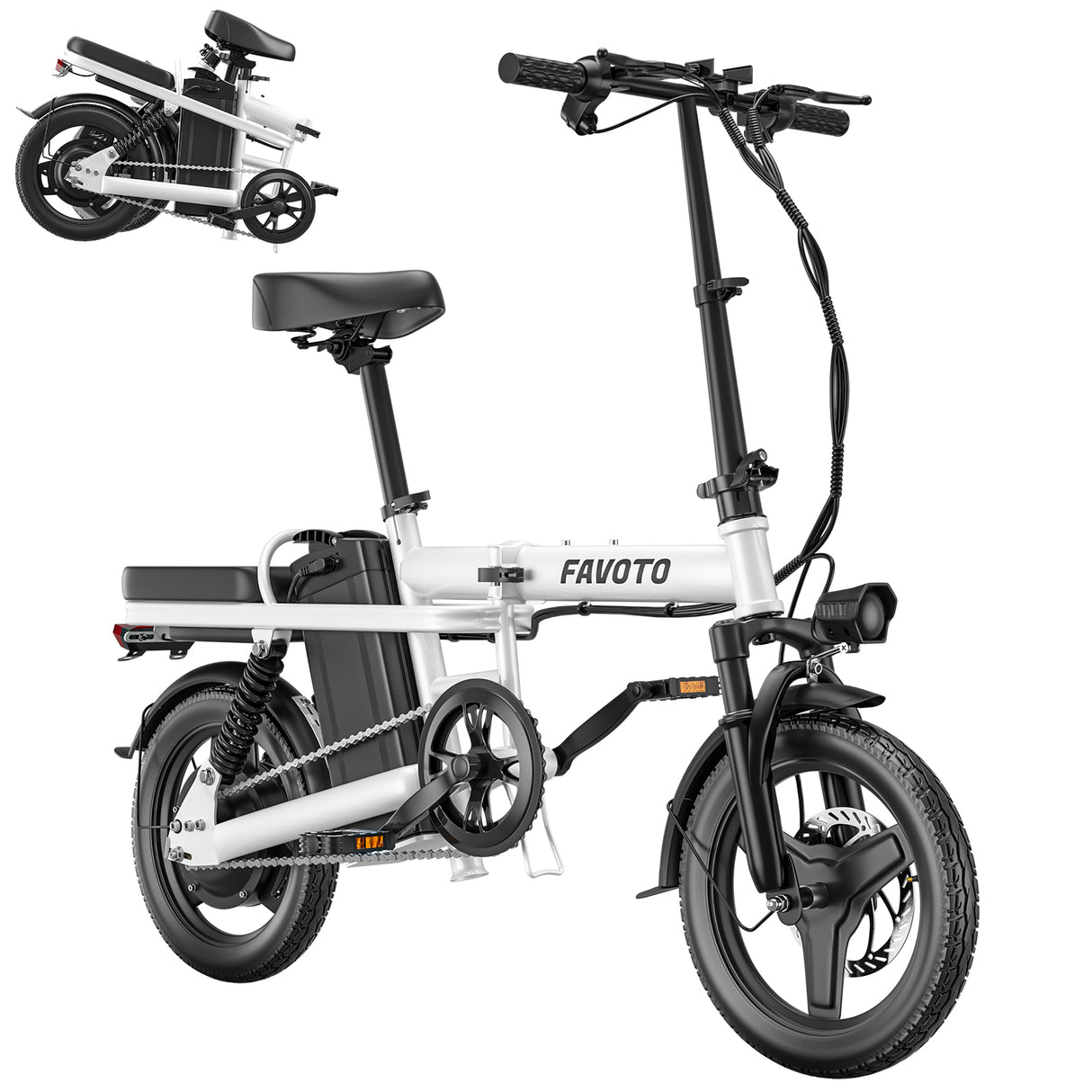 MEELOD Z9-1 14" Mini Folding Electric Bike 750W Peak Motor 48V 10.4Ah Battery