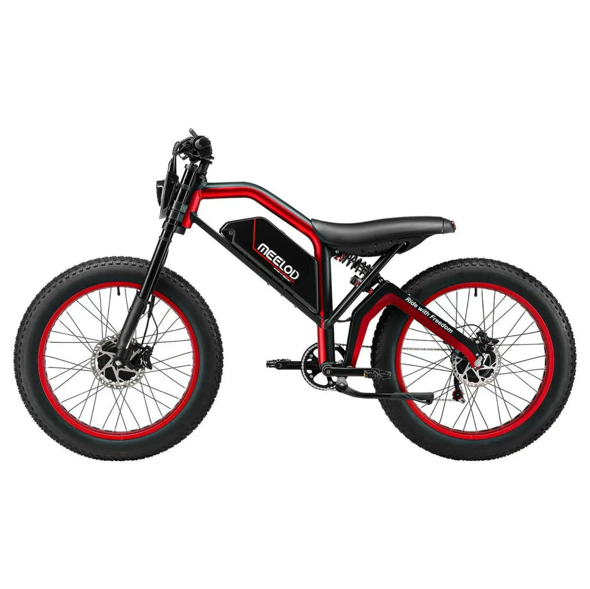 MEELOD XT600DL 26" Retro Moped Style Electric Bike 2400W Peak Dual Motors 52V 25Ah Battery
